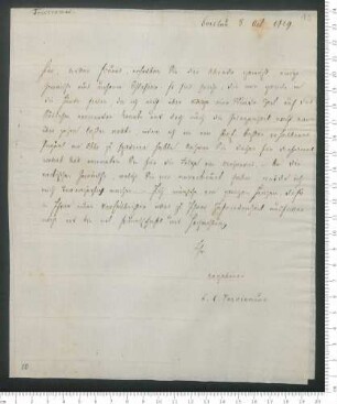 Brief von Ludolf Christian Treviranus an Adelbert von Chamisso