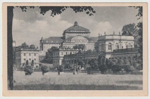 Kassel Orangerieschloß und Preußisches Staatstheater von der Karlsaue gesehen