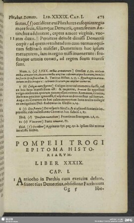 Pompeii Trogi Epitoma Historiarum, Liber XXXIX.