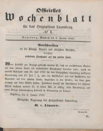 9. Januar-24. December 1856 = No. 1-27
