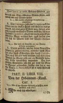 Liber VIII. Von der Hebammen-Kunst.