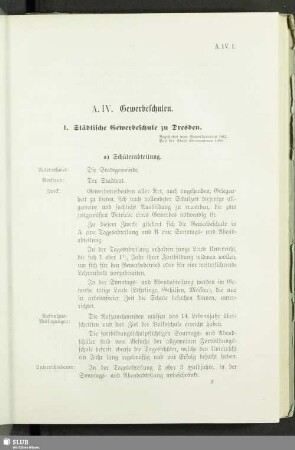 A. IV. Gewerbeschulen