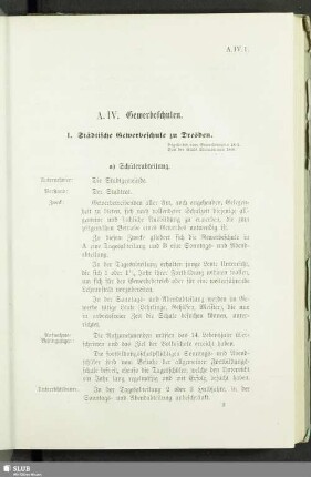 A. IV. Gewerbeschulen