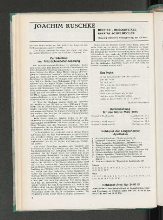 Rentenzahlung für den Monat März 1975