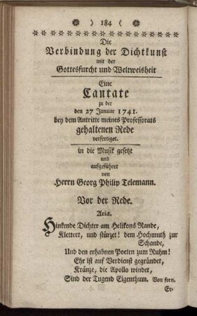 Die Verbindung der Dichtkunst mit der Gottesfurcht und Weltweisheit.