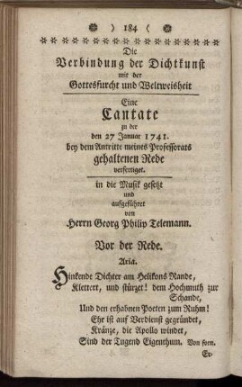 Die Verbindung der Dichtkunst mit der Gottesfurcht und Weltweisheit.