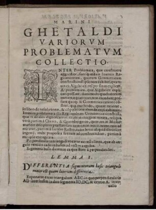 Marini ghetaldi variorum problematum collectio.