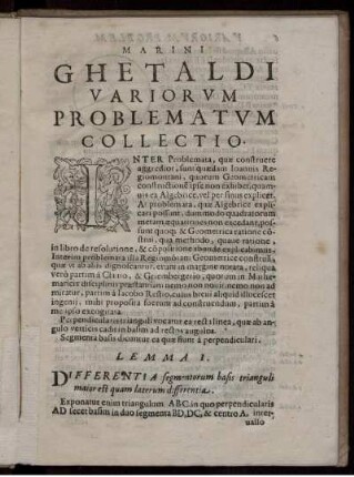 Marini ghetaldi variorum problematum collectio.