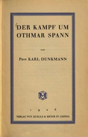Der Kampf um Othmar Spann