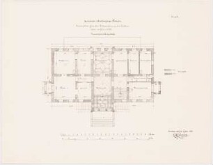 Herrenhaus, Kottulin Umbau: Grundriss Erdgeschoss (Einzeichnung der Zimmerdecken), 2 Maßstabsleisten. (von Inv.Nr. 11401)
