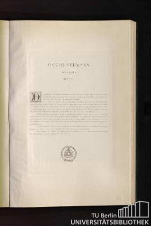 Oskar Neumann. Architekt, Wien.