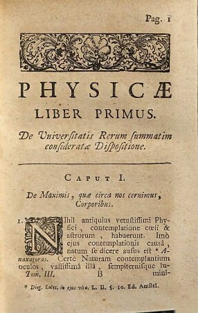 Joannis Clerici Opera philosophica : in quatuor volumina digesta, 3. Physica, sive de rebus corporeis libri III priores
