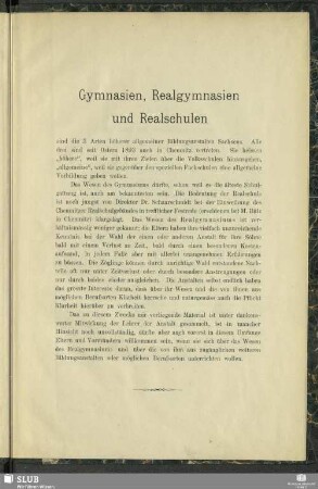 Gymnasien, Realgymnasien und Realschulen