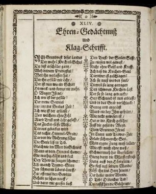 Ehren-Gedächtnuß und Klag-Schrifft.