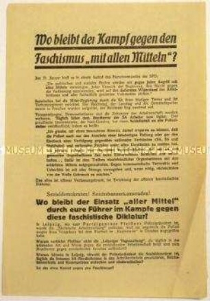 Aufruf der KPD zur Reichstagswahl 1933