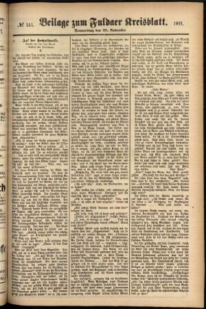 Zweite Ausgabe vom Donnerstag, den 28. November 1901.