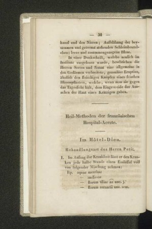 Heil-Methoden der französischen Hospital-Aerzte.