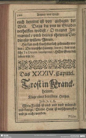 Das XXXIV. Capittel. Trost in Kranckheiten