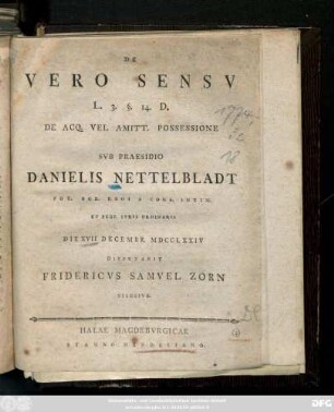 De Vero Sensv L. 3. §. 14. D. De Acq. Vel Amitt. Possessione