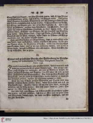 II. Extract und Gründlicher Bericht