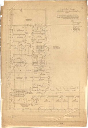 Billing, Hermann; Singen; Krankenhaus - Hauptbau, westlicher Teil (Grundriss 2. OG)