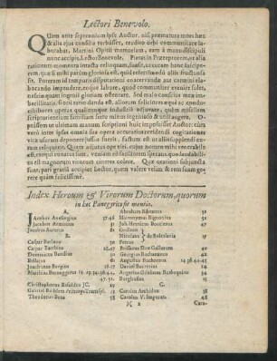 Index Heroum & Virorum Doctorum, quorum in hoc Panegyrico fit mentio.