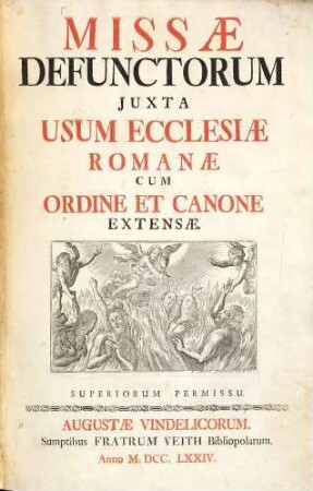 Missae defunctorum iuxta usum ecclesiae romae : cum ordine et canone extensae