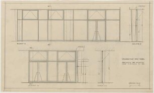 Grund, Peter; Bad Vilbel; Ernst Reuter Schule - Verglasung der Eingangshalle Block E (Grundriss; Ansicht; Schnitt)