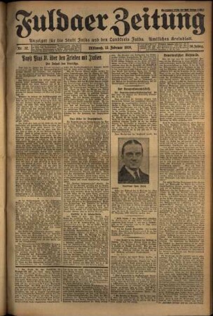 Ausgabe vom Mittwoch, den 13. Februar 1929.