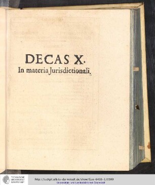 Decas X. In materia Jurisdictionali