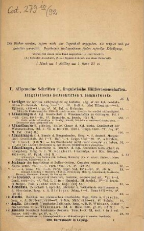 Antiquarischer Catalog, 92,1