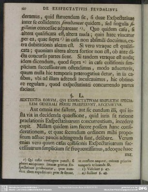 §. L. Sententia Eorum, Qui Exspectativam Simplicem Specialem Generali Priori Praeferunt, Recensetur
