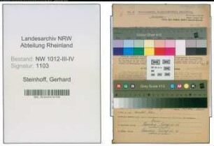 Entnazifizierung Gerhard Steinhoff , geb. 22.06.1902 (Landwirt)