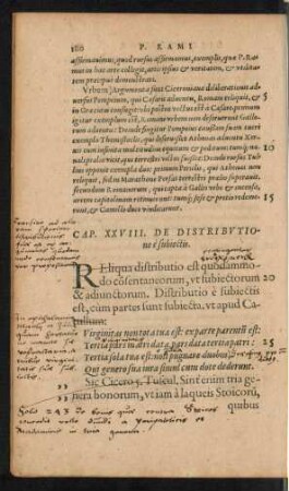 Cap. XXVIII. De Distributione e subiectis.
