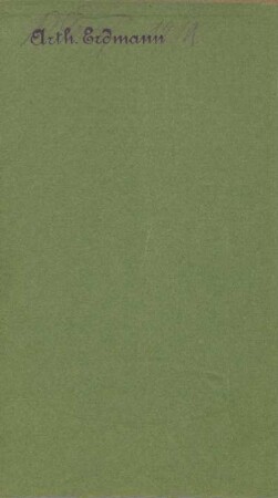 Handschriftliche Notiz: Arth. Erdmann