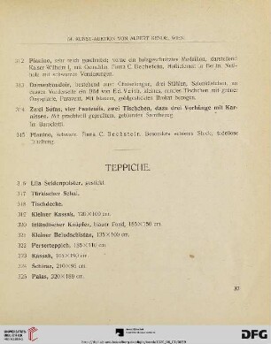 Teppiche (Nr. 316-333)