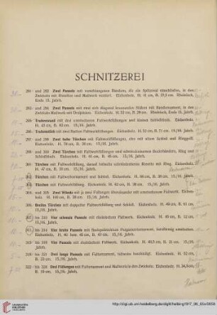 Schnitzerei (Nr. 291-417)