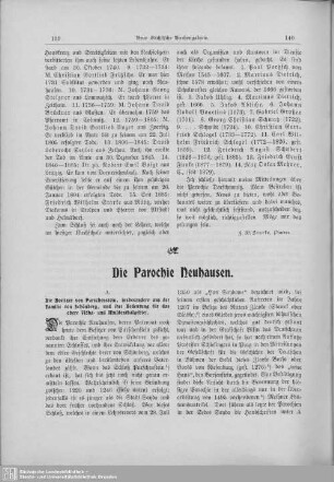 Die Parochie Neuhausen