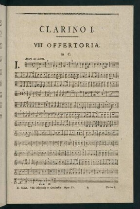 1-7, Clarino I. VIII Offertoria.