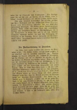 Die Volkserhebung in Franken.