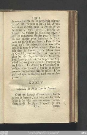 XXXIV. Caractére de M. le Duc de Lauzun.