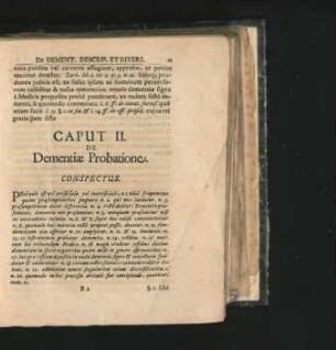Caput II. De Dementiae Probatione.