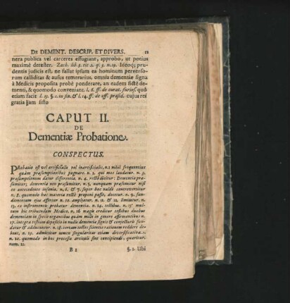 Caput II. De Dementiae Probatione.