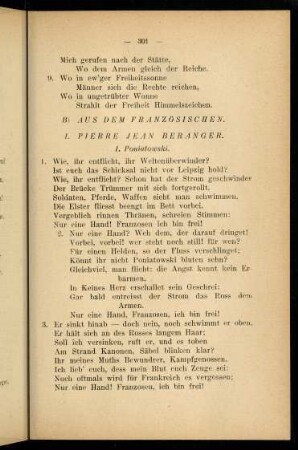 301-307, B) Aus dem Französischen