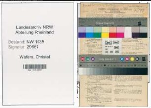Entnazifizierung Christel Wefers , geb. 06.12.1920 (Stenotypistin)