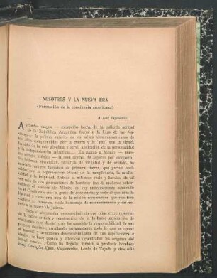 Nosotros y la nueva era : (Formación de la conciencia americana)
