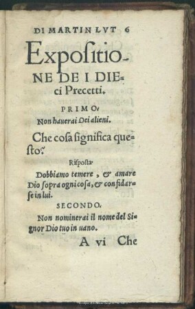 Expositione De I Dieci Precetti
