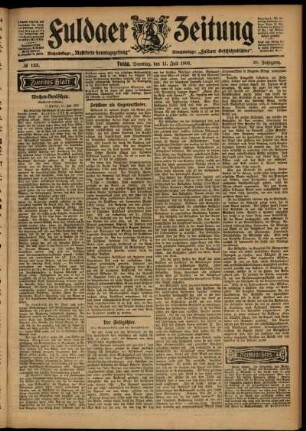 Zweite Ausgabe vom Samstag, den 11. Juli 1903.