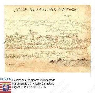 Jagd, Niddaer Sauhatz / Bild 35: Nidda, Panorama mit Schloss von Südost