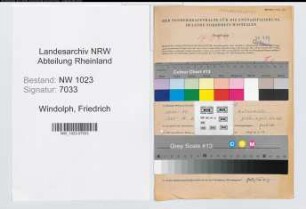 Entnazifizierung Friedrich Windolph , geb. 01.09.1907 (Postschaffner)